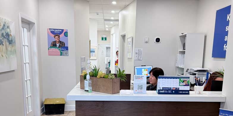 eception desk and front office at Markham Smile Centre